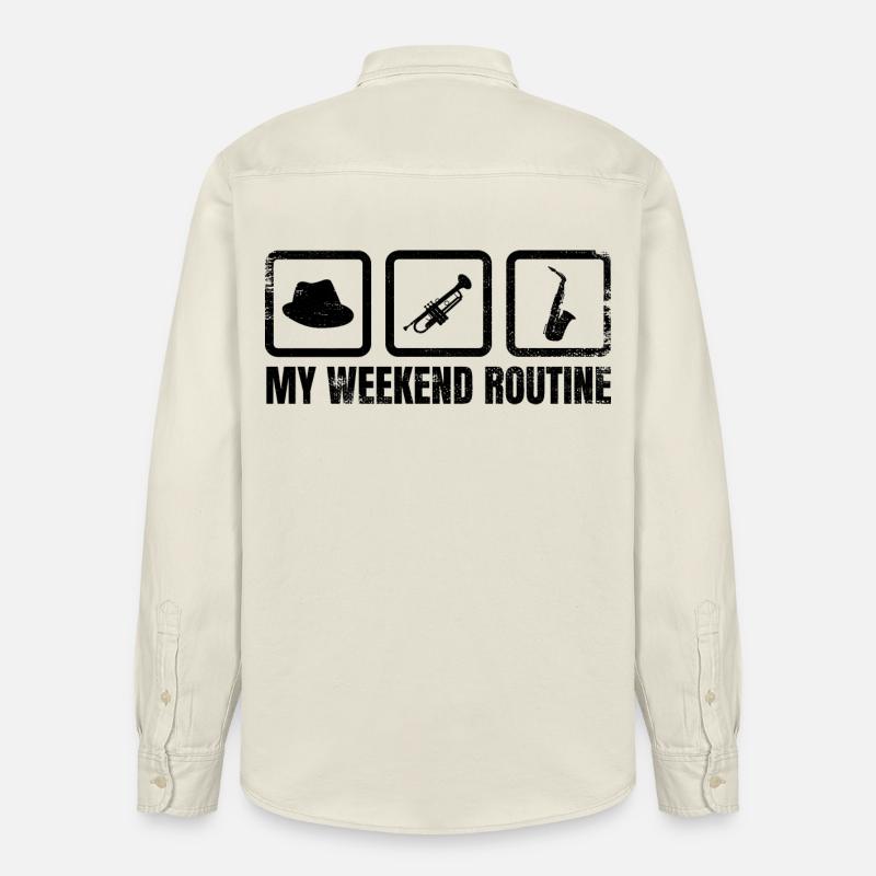 Ma routine du week-end - Chemise unisexe coupe décontractée bio Stanley/Stella - écru doux