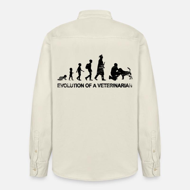 Evolution eines Tierarztes - Relaxed Fit Unisex Organic Hemd von Stanley/Stella - Natur