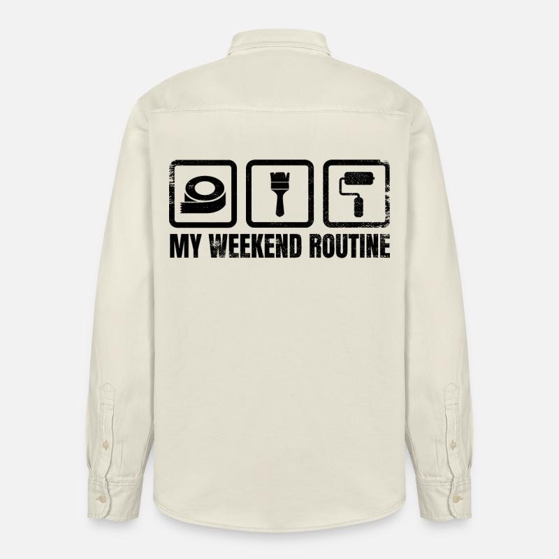 Routine du week-end du peintre - Chemise unisexe coupe décontractée bio Stanley/Stella - écru doux