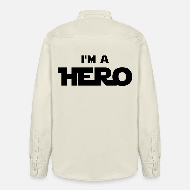 Ich bin ein Held (schwarz) - Relaxed Fit Unisex Organic Hemd von Stanley/Stella - Natur