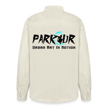 Parkour - Chemise unisexe coupe décontractée bio Stanley/Stella - écru doux - Dos - AI Model Male 178 light (178cm)