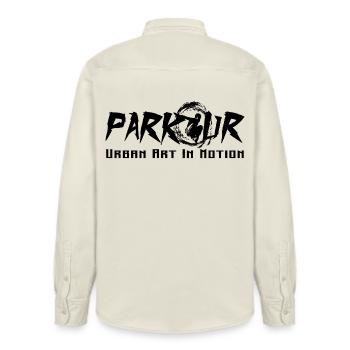 Parkour - Chemise unisexe coupe décontractée bio Stanley/Stella - écru doux - Dos - AI Model Male 178 light (178cm)