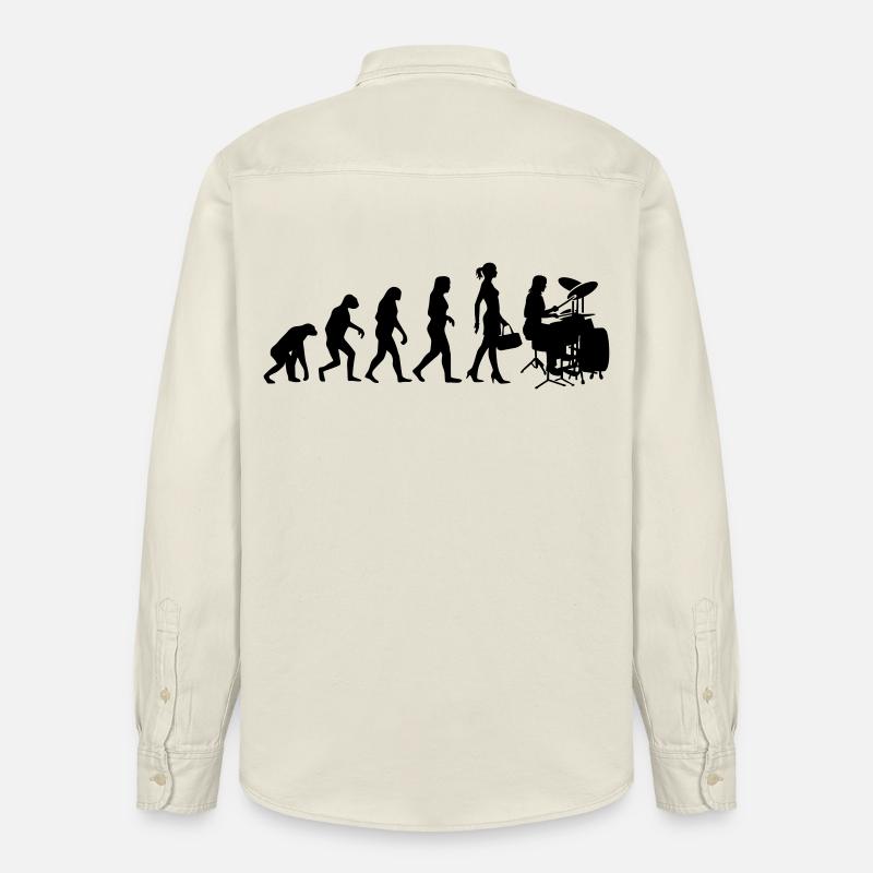 Evolution Schlagzeugerin Percussion Drummer - Relaxed Fit Unisex Organic Hemd von Stanley/Stella - Natur