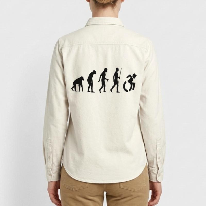 Evolution Rollstuhl. Die Rollstuhl-Evolution * Relaxed Fit Unisex Organic Hemd von Stanley/Stella