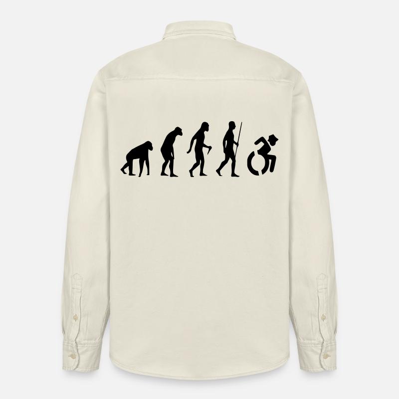 Evolution Rollstuhl. Die Rollstuhl-Evolution * - Relaxed Fit Unisex Organic Hemd von Stanley/Stella - Natur
