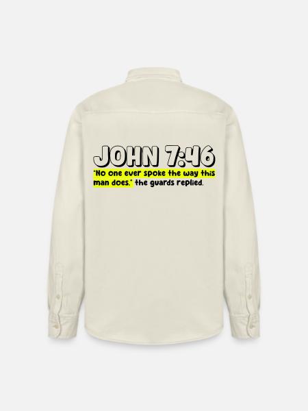 John 7:46 | Bible Quote - Relaxed Fit Unisex Organic Shirt by Stanley/Stella - soft Ecru