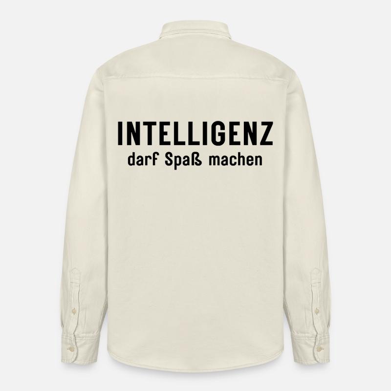 L’intelligence peut être amusante Conception d’affirmations - Chemise unisexe coupe décontractée bio Stanley/Stella - écru doux