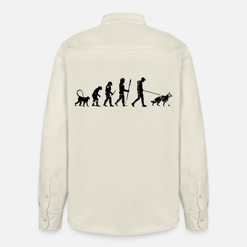 German Shepherd Evolution - Relaxed Fit Unisex Organic Shirt by Stanley/Stella - soft Ecru