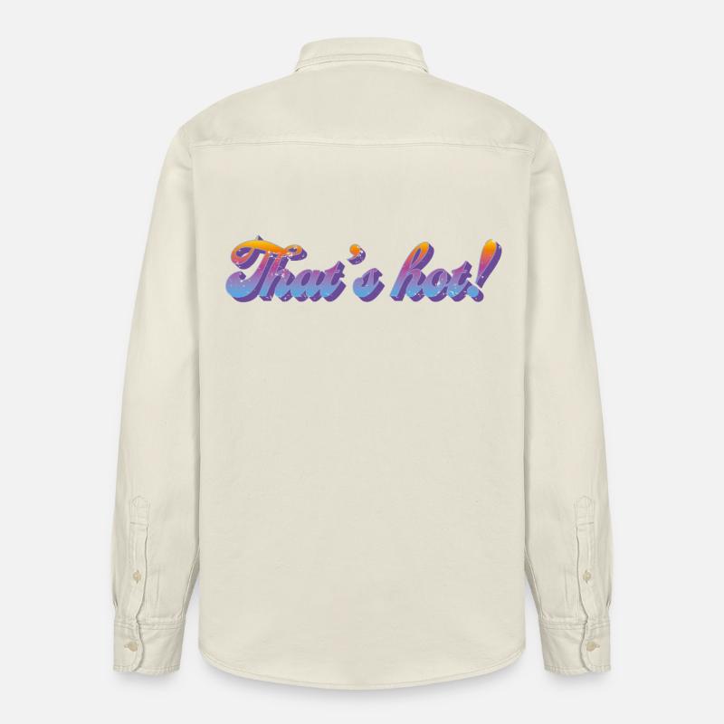 C’est chaud ! – Style dégradé rétro - Chemise unisexe coupe décontractée bio Stanley/Stella - écru doux