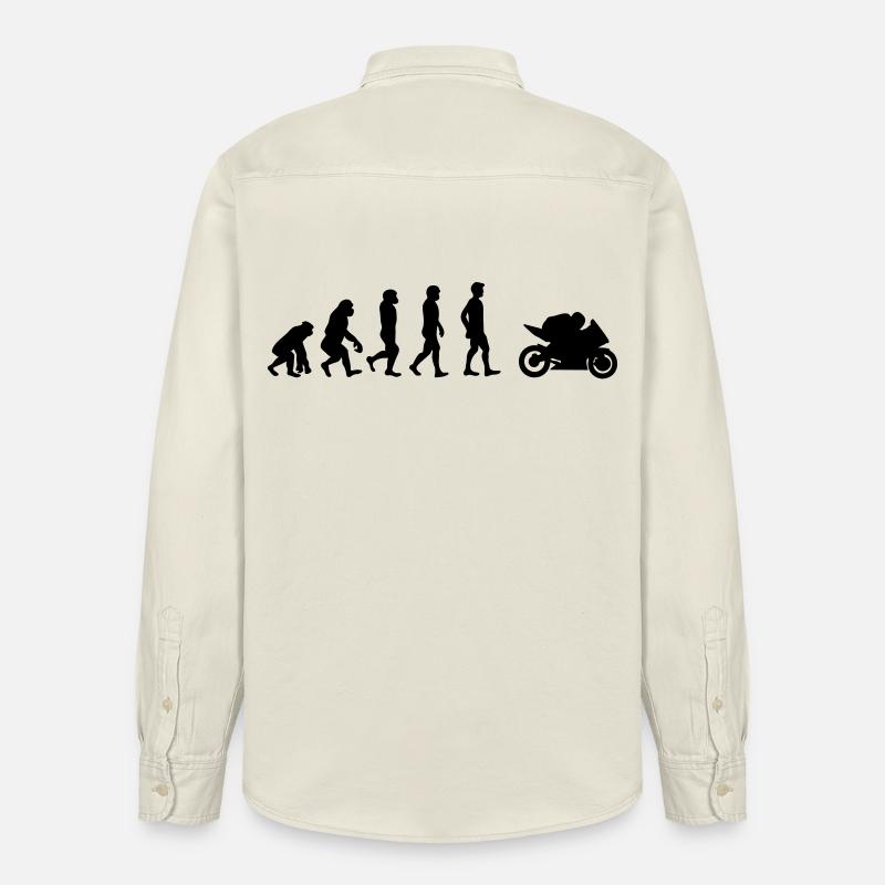 Motorrad Evolution - Relaxed Fit Unisex Organic Hemd von Stanley/Stella - Natur