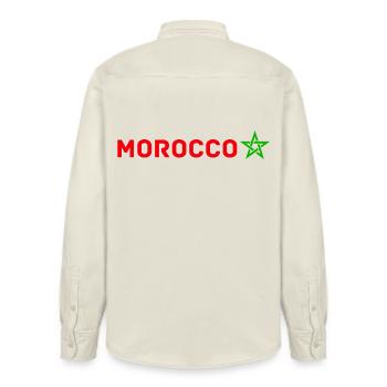 Morocco Graphic Funny Morocco Nation Flag Morocco - Relaxed Fit Unisex Organic Shirt by Stanley/Stella - soft Ecru - Back - AI Model Male 178 light (178cm)