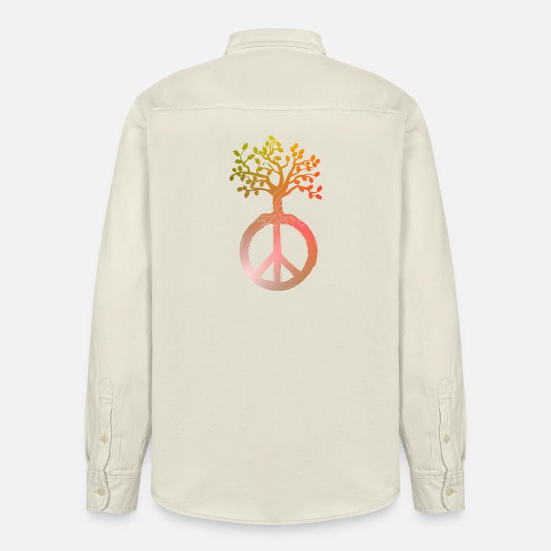 Arbre de la paix Paix - Chemise unisexe coupe décontractée bio Stanley/Stella - écru doux