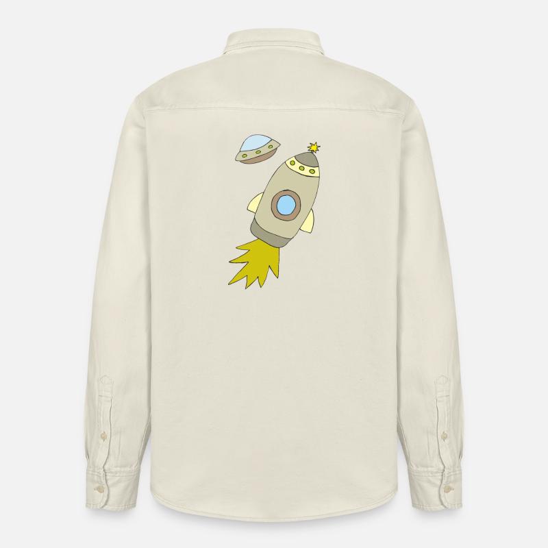 Fusée spatiale à propulsion lumineuse - Chemise unisexe coupe décontractée bio Stanley/Stella - écru doux