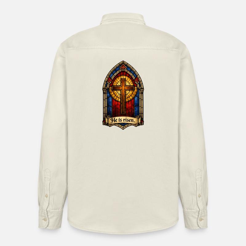  He Is Risen - Relaxed Fit Unisex Organic Hemd von Stanley/Stella - Natur