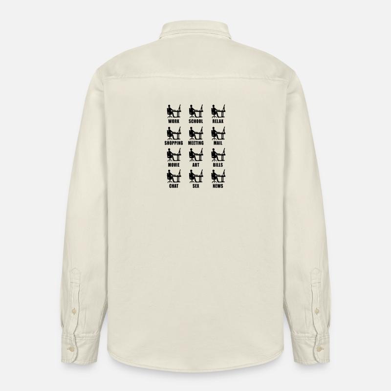 Computer Homeoffice Fun Geschenk - Relaxed Fit Unisex Organic Hemd von Stanley/Stella - Natur