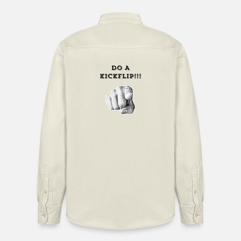 Mach einen Kickflip !! - Relaxed Fit Unisex Organic Hemd von Stanley/Stella - Natur