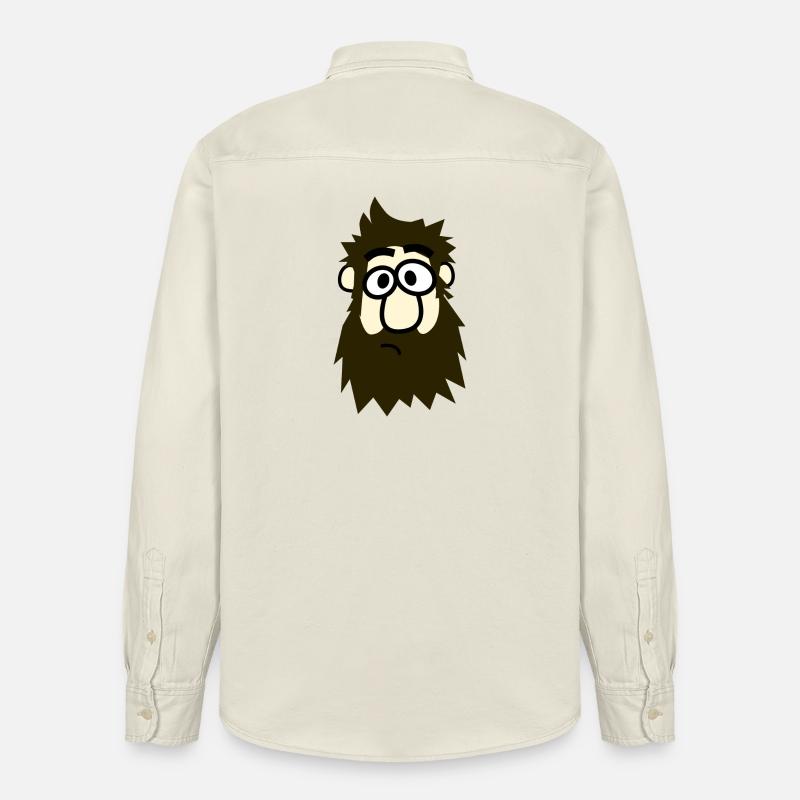 Brillenbart Comicheld - Relaxed Fit Unisex Organic Hemd von Stanley/Stella - Natur