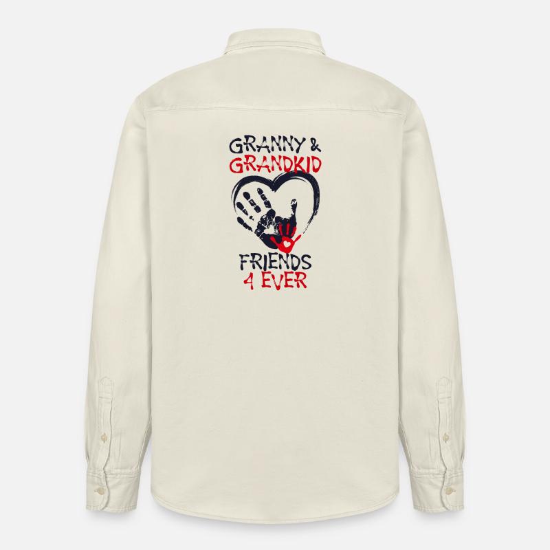 Enkelkind Großmutter Oma Statement Seniorin - Relaxed Fit Unisex Organic Hemd von Stanley/Stella - Natur