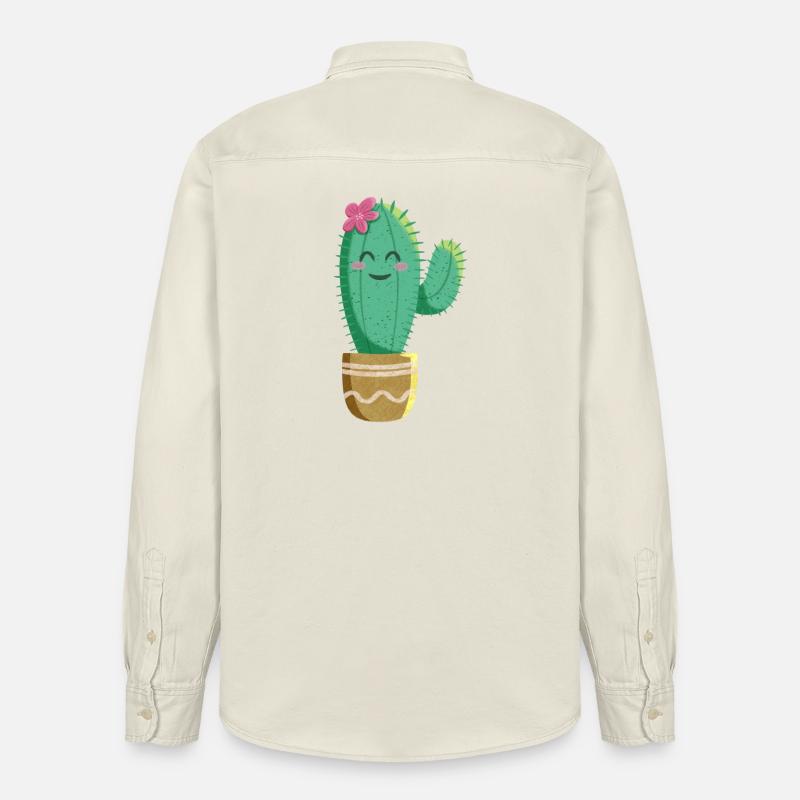 Süßer Kaktus mit Blume - Relaxed Fit Unisex Organic Hemd von Stanley/Stella - Natur