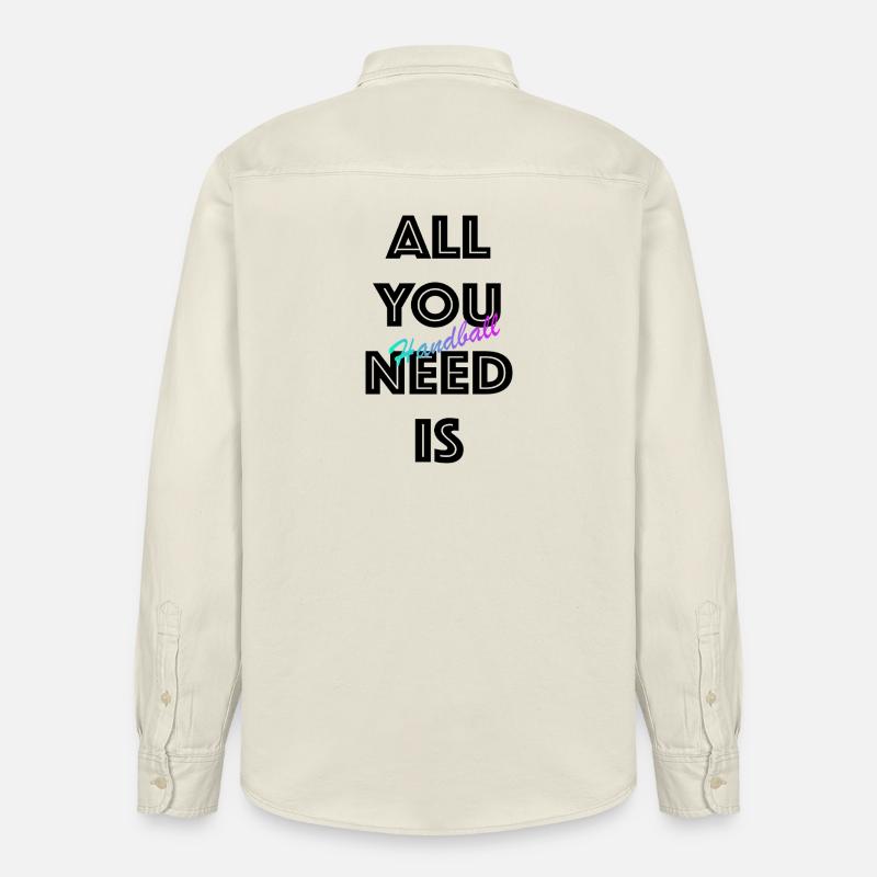 Handball Gradient Script - Relaxed Fit Unisex Organic Hemd von Stanley/Stella - Natur