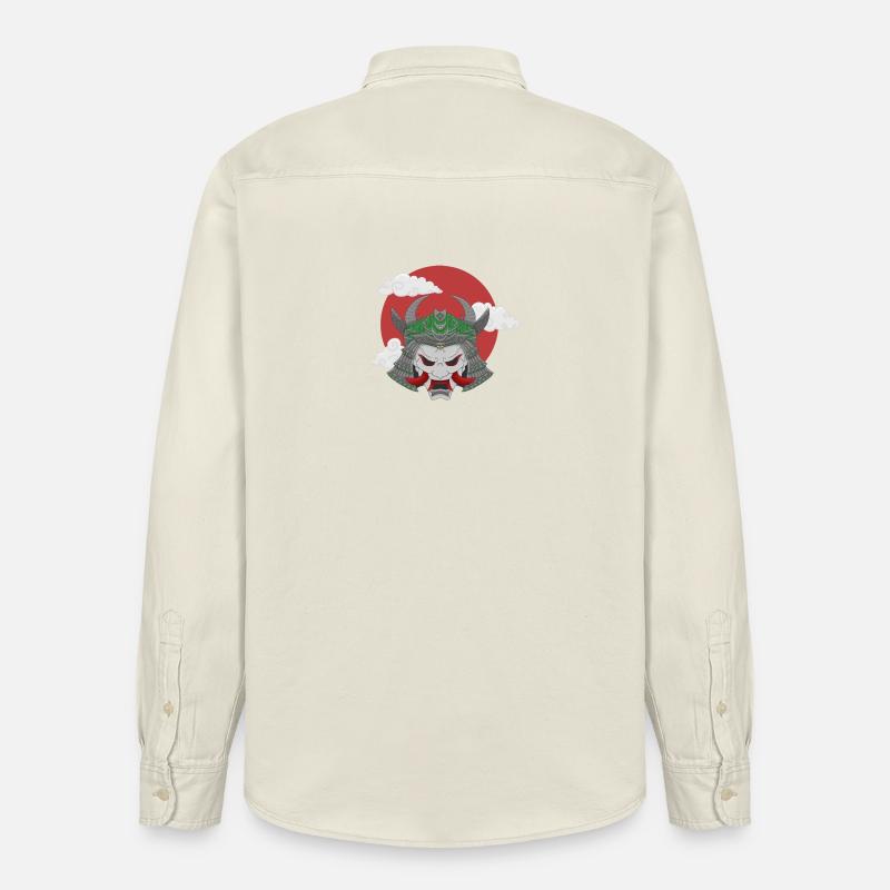 Oni x Samurai Graugrün - Relaxed Fit Unisex Organic Hemd von Stanley/Stella - Natur