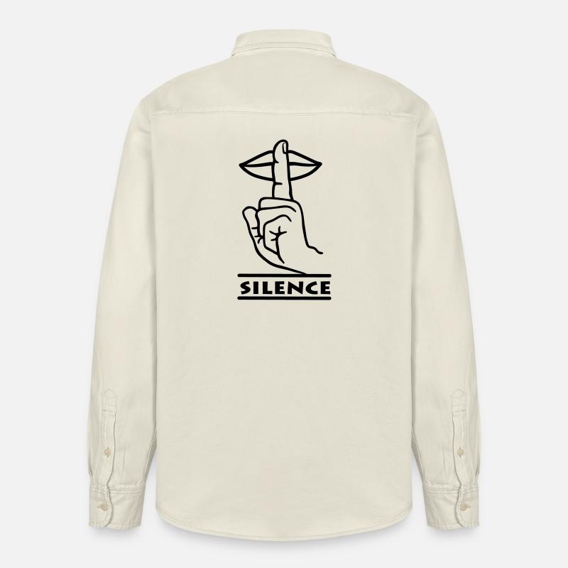 Hand mit Finger Stille Handgeste 'STILLE' - Relaxed Fit Unisex Organic Hemd von Stanley/Stella - Natur