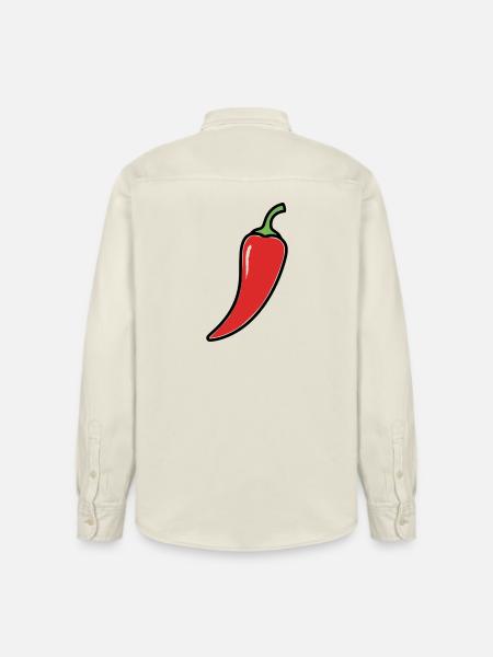 Chili Schote Scharf Comic - Relaxed Fit Unisex Organic Hemd von Stanley/Stella - Natur