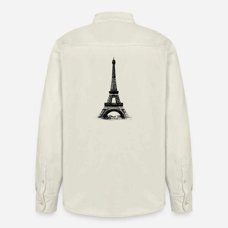 Tour Eiffel - Chemise unisexe coupe décontractée bio Stanley/Stella - écru doux