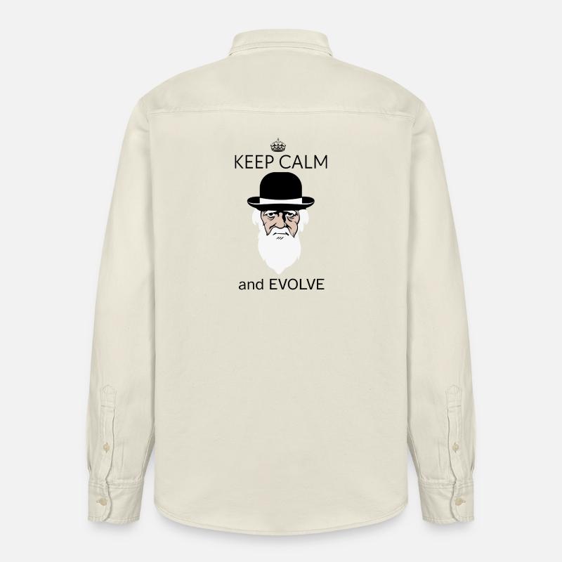 Darwin Keep Calm and evolve - Chemise unisexe coupe décontractée bio Stanley/Stella - écru doux
