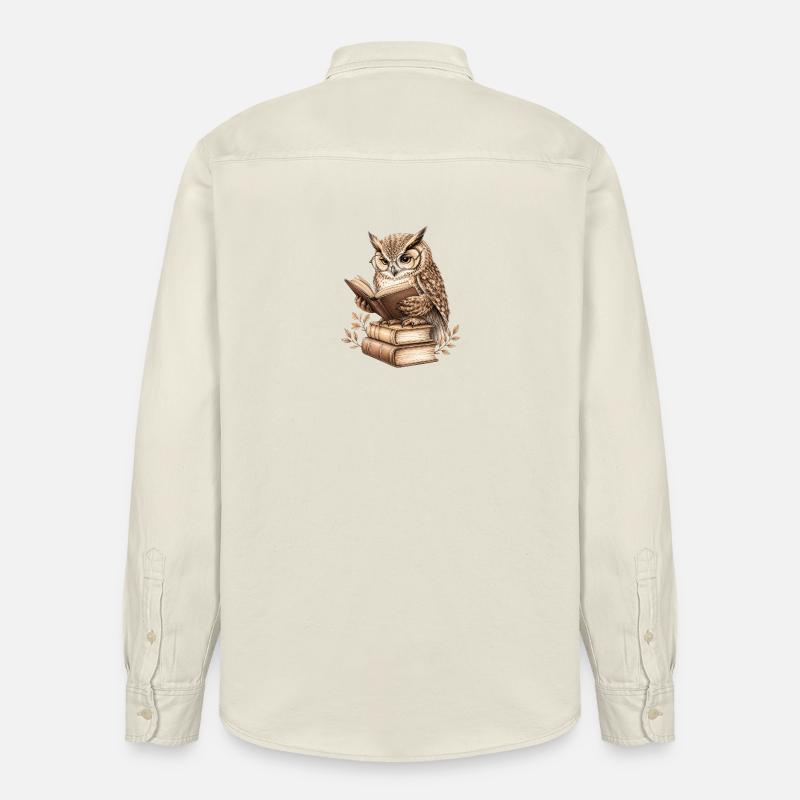 Hibou de lecture - Chemise unisexe coupe décontractée bio Stanley/Stella - écru doux