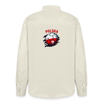 Polish football - Relaxed Fit Unisex Organic Shirt by Stanley/Stella - soft Ecru - Back - AI Model Male 178 light (178cm)