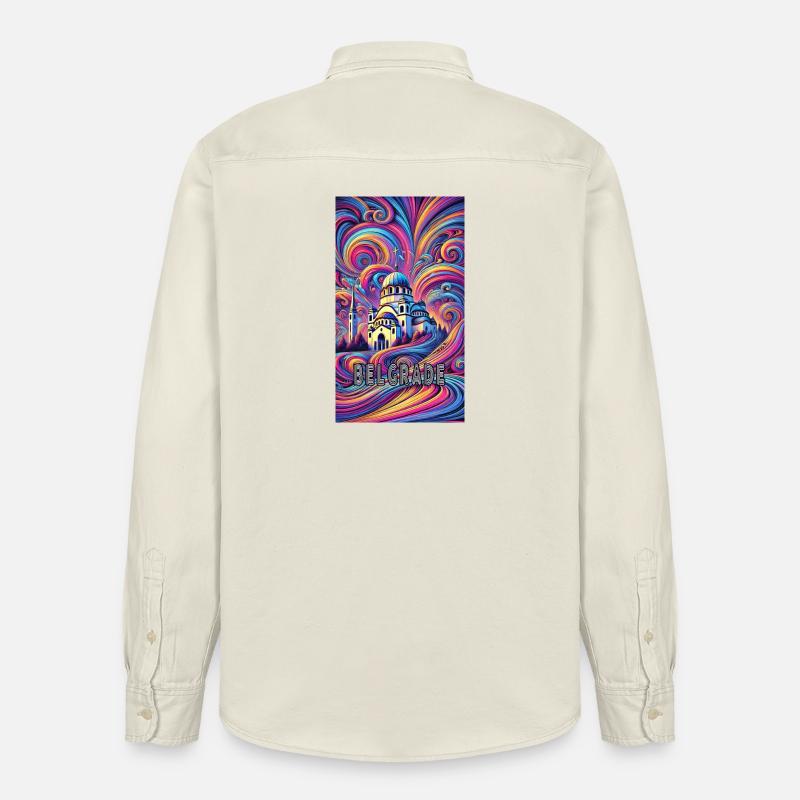Belgrad Serbien Panorama Design - Relaxed Fit Unisex Organic Hemd von Stanley/Stella - Natur
