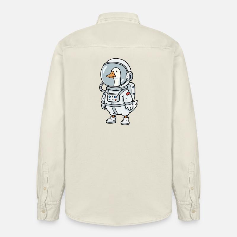 Astronaute de l’Oie de l’Espace - Chemise unisexe coupe décontractée bio Stanley/Stella - écru doux