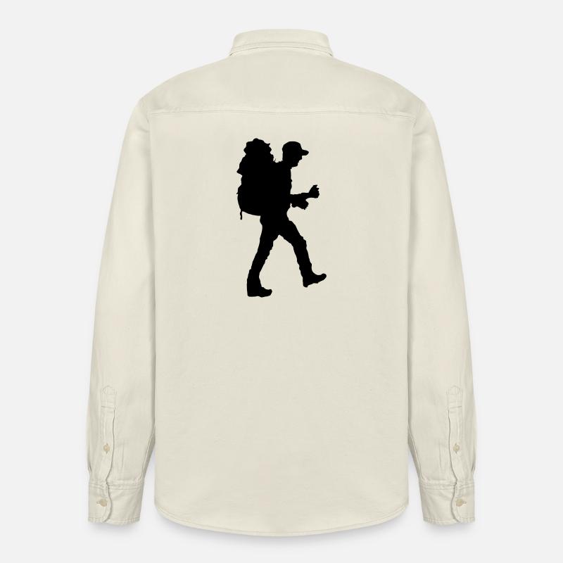 Backpacker Silhouette - Relaxed Fit Unisex Organic Hemd von Stanley/Stella - Natur