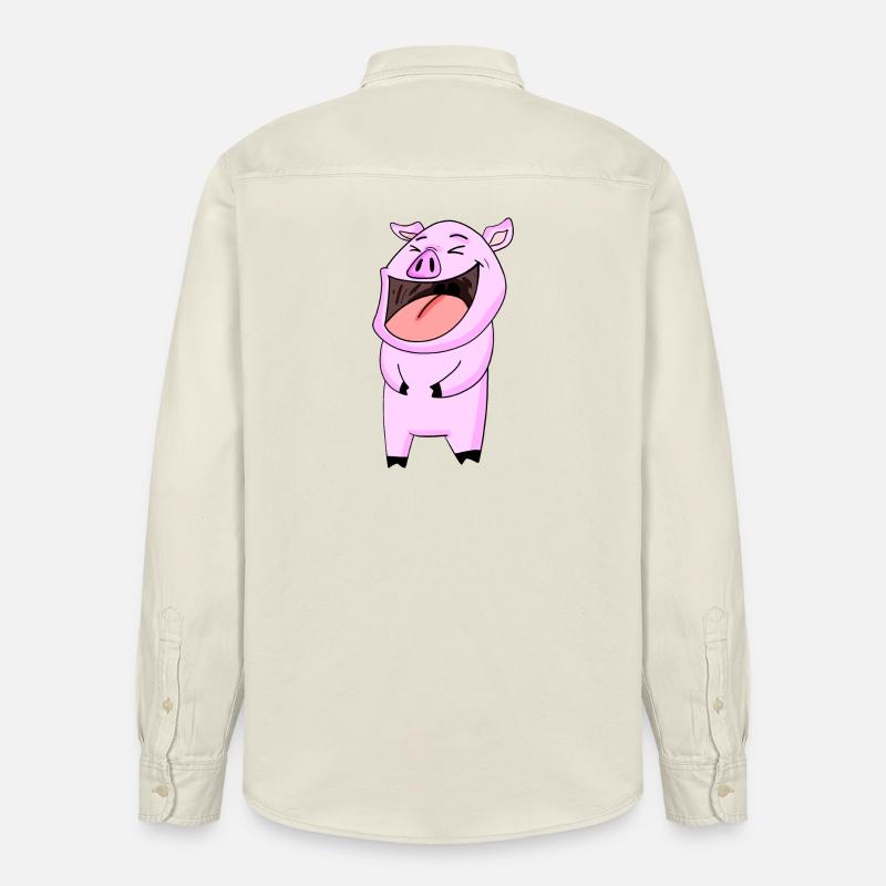 Rires de cochon - Chemise unisexe coupe décontractée bio Stanley/Stella - écru doux
