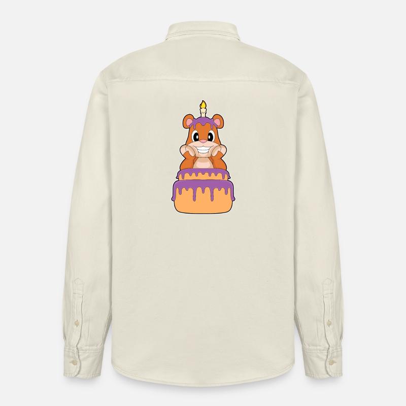 Gâteau d’anniversaire Ours - Chemise unisexe coupe décontractée bio Stanley/Stella - écru doux