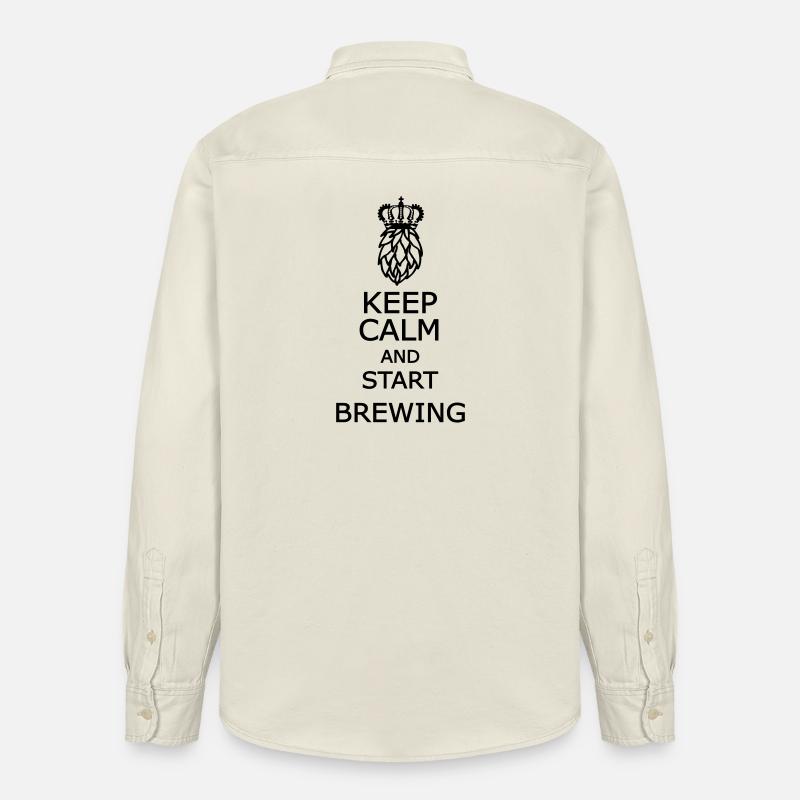 Reste calme et commence à infuser - Chemise unisexe coupe décontractée bio Stanley/Stella - écru doux