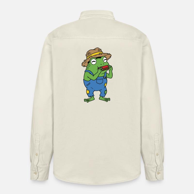 grenouille avec harmonica - Chemise unisexe coupe décontractée bio Stanley/Stella - écru doux