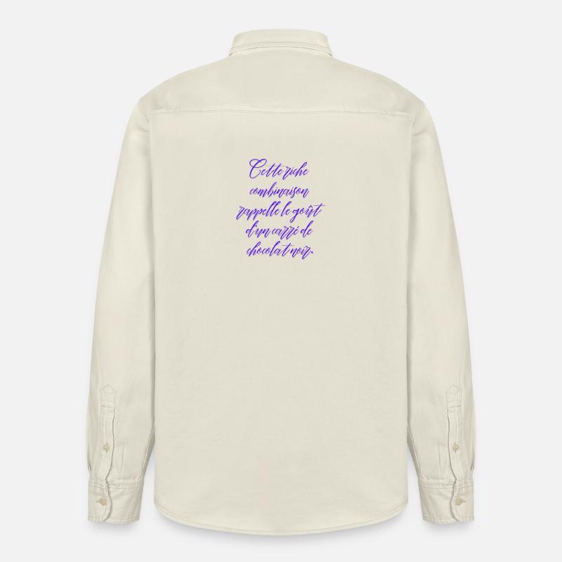 Police élégante en violet - Chemise unisexe coupe décontractée bio Stanley/Stella - écru doux