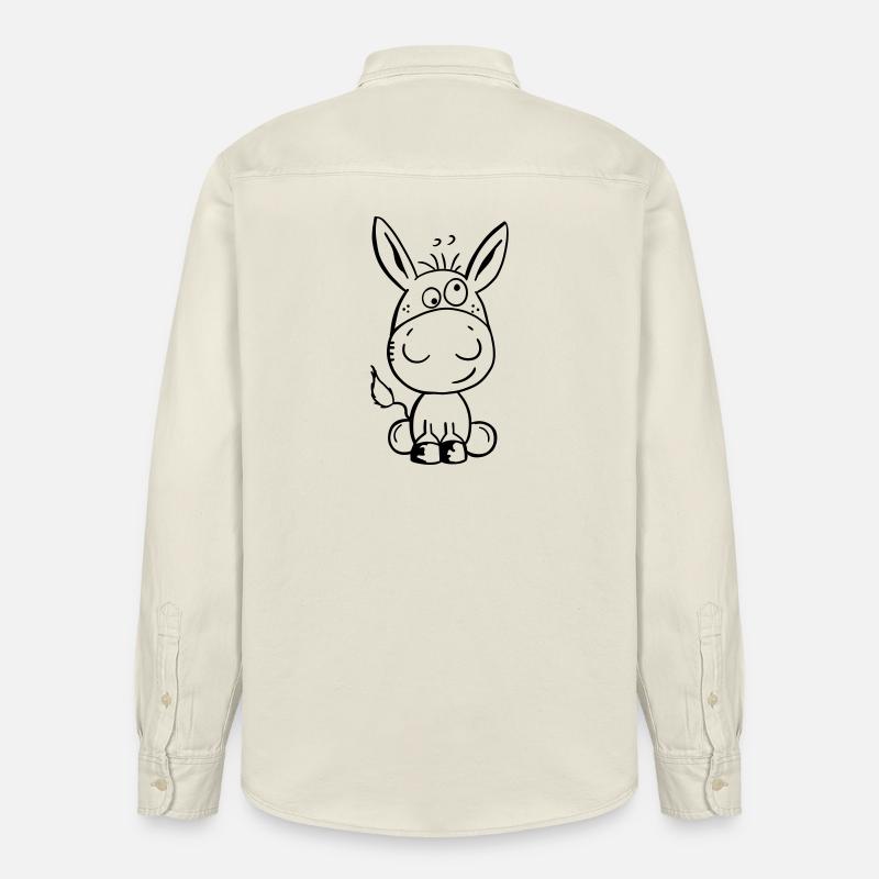 Eselchen Comic Tier - Tiere - Esel - Relaxed Fit Unisex Organic Hemd von Stanley/Stella - Natur