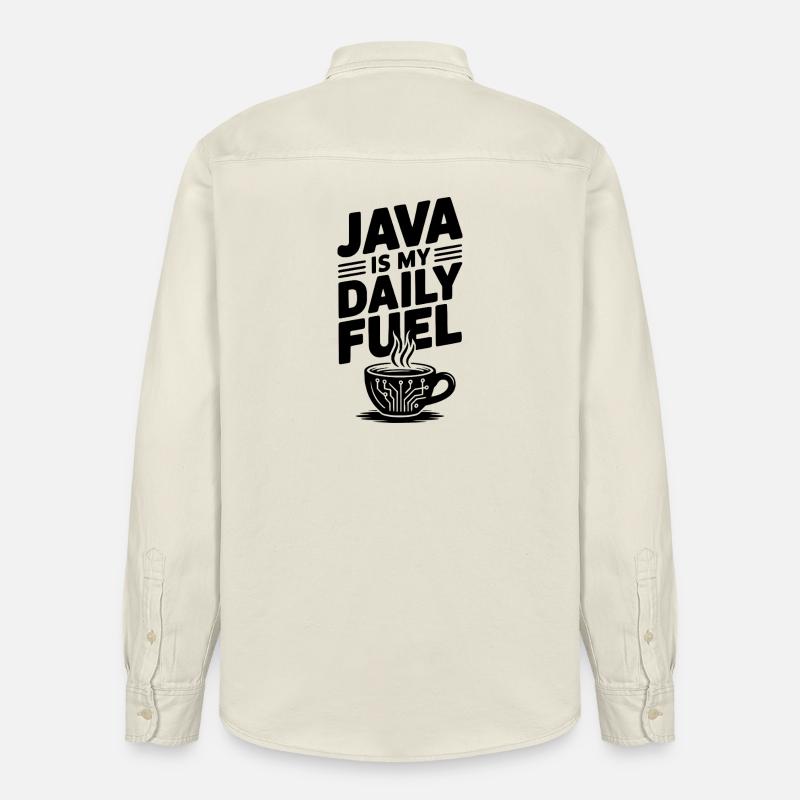 Java est mon carburant quotidien - Chemise unisexe coupe décontractée bio Stanley/Stella - écru doux