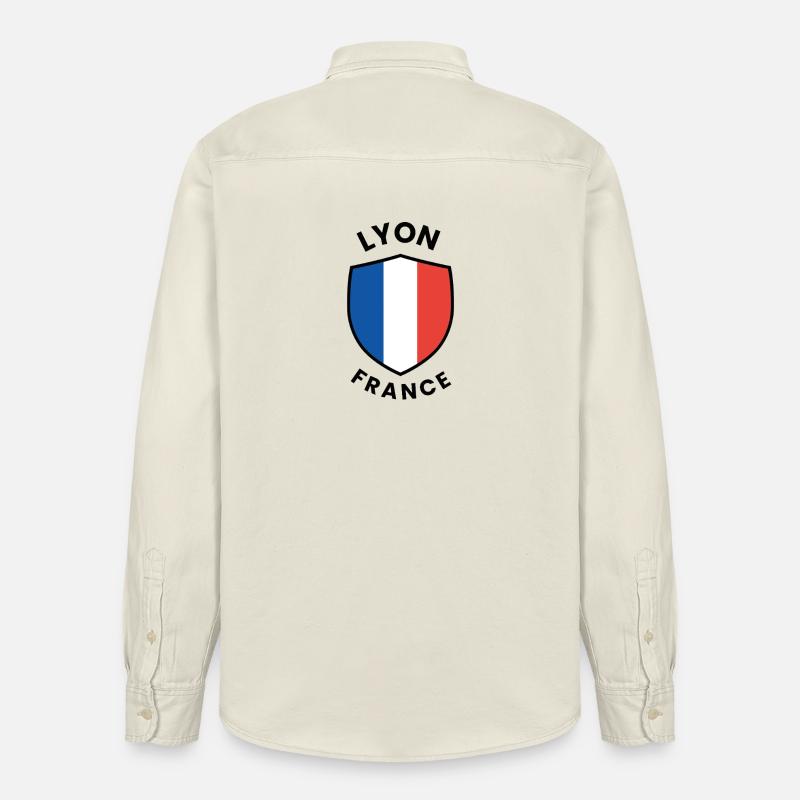 Conception du Bouclier de Lyon France - Chemise unisexe coupe décontractée bio Stanley/Stella - écru doux