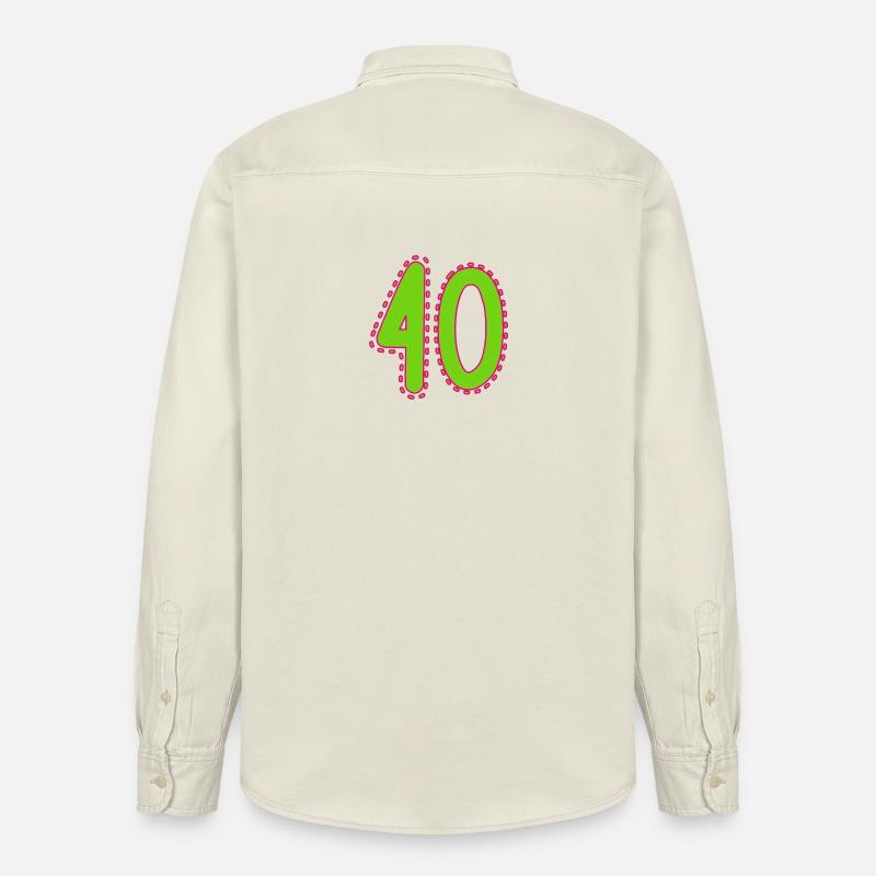 40. 40 ANS. 40e ANNIVERSAIRE - Chemise unisexe coupe décontractée bio Stanley/Stella - écru doux