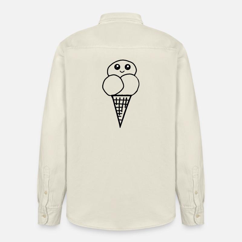 Cornet de glace Cornet de glace Glace - Chemise unisexe coupe décontractée bio Stanley/Stella - écru doux