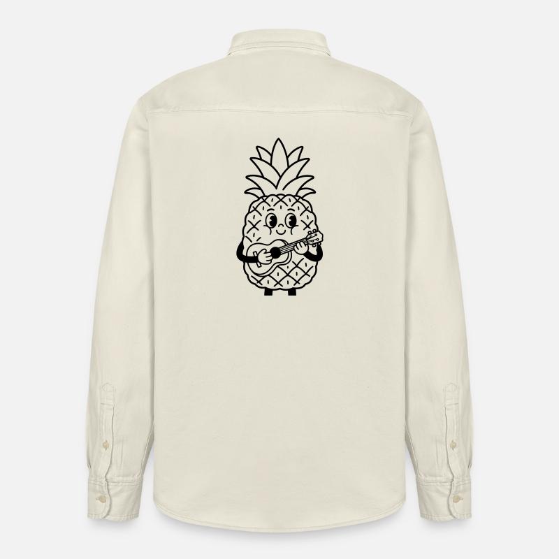 Ananas avec ukulélé - Chemise unisexe coupe décontractée bio Stanley/Stella - écru doux