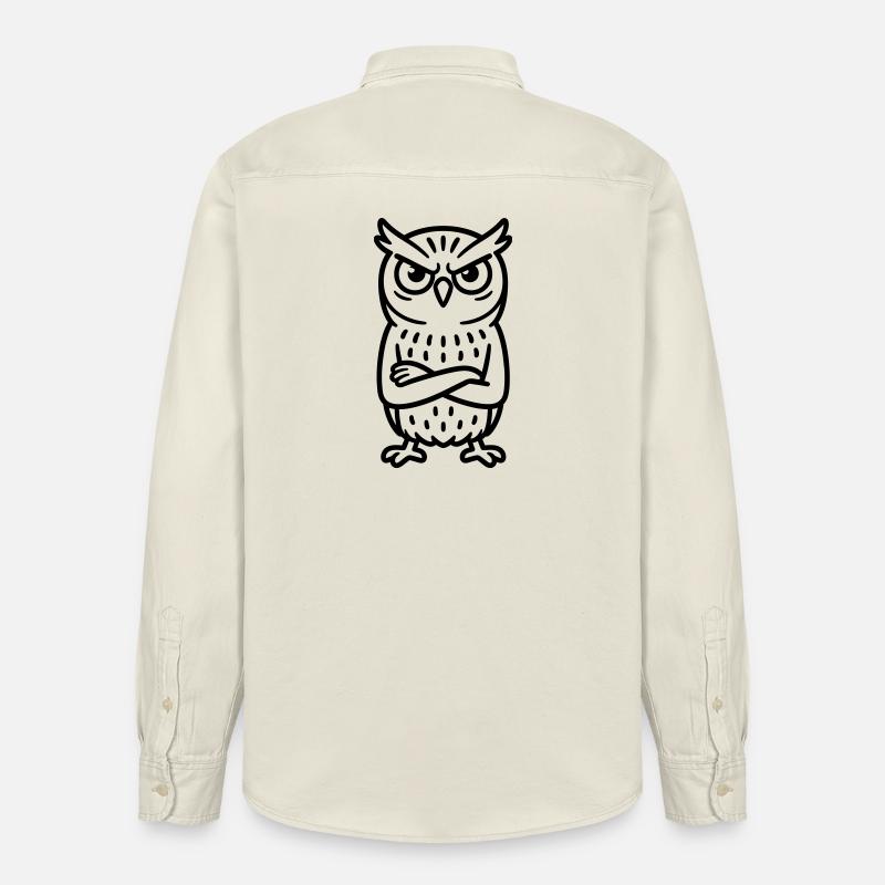 Angry Owl Comic - Relaxed Fit Unisex Organic Hemd von Stanley/Stella - Natur