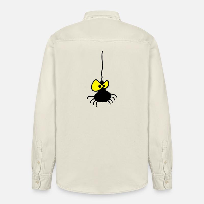 Grumpy Spider Zweifarbiges Design - Relaxed Fit Unisex Organic Hemd von Stanley/Stella - Natur