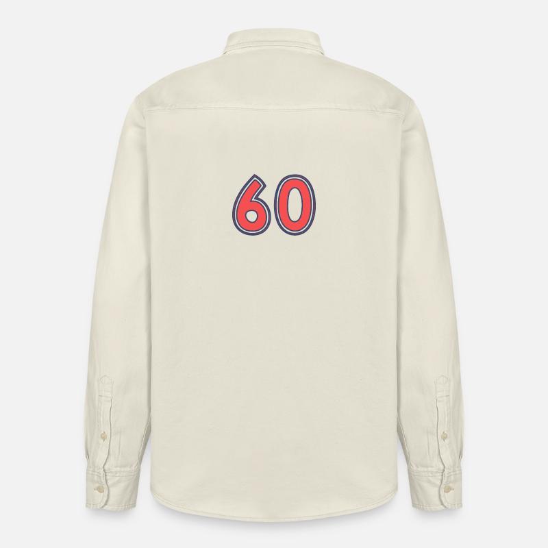 60. 60 ANS. 60e ANNIVERSAIRE - Chemise unisexe coupe décontractée bio Stanley/Stella - écru doux