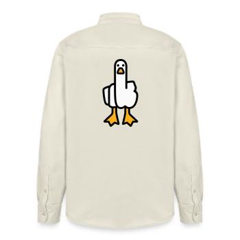 Statement Gans - Relaxed Fit Unisex Organic Hemd von Stanley/Stella - Natur - Hinten - AI Model Male 178 light (178cm)