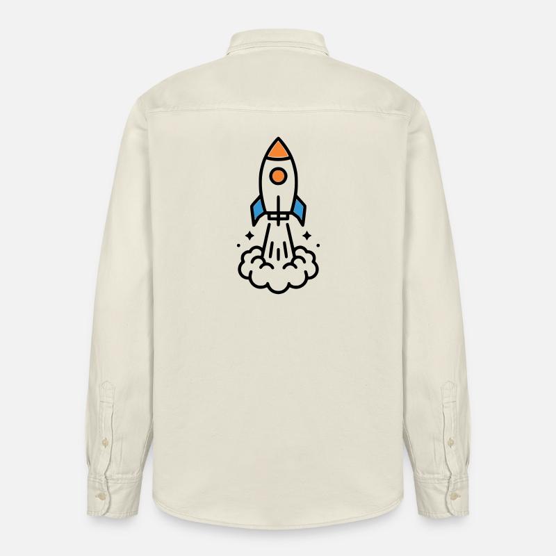 Comic spatial Rocket Launch - Chemise unisexe coupe décontractée bio Stanley/Stella - écru doux
